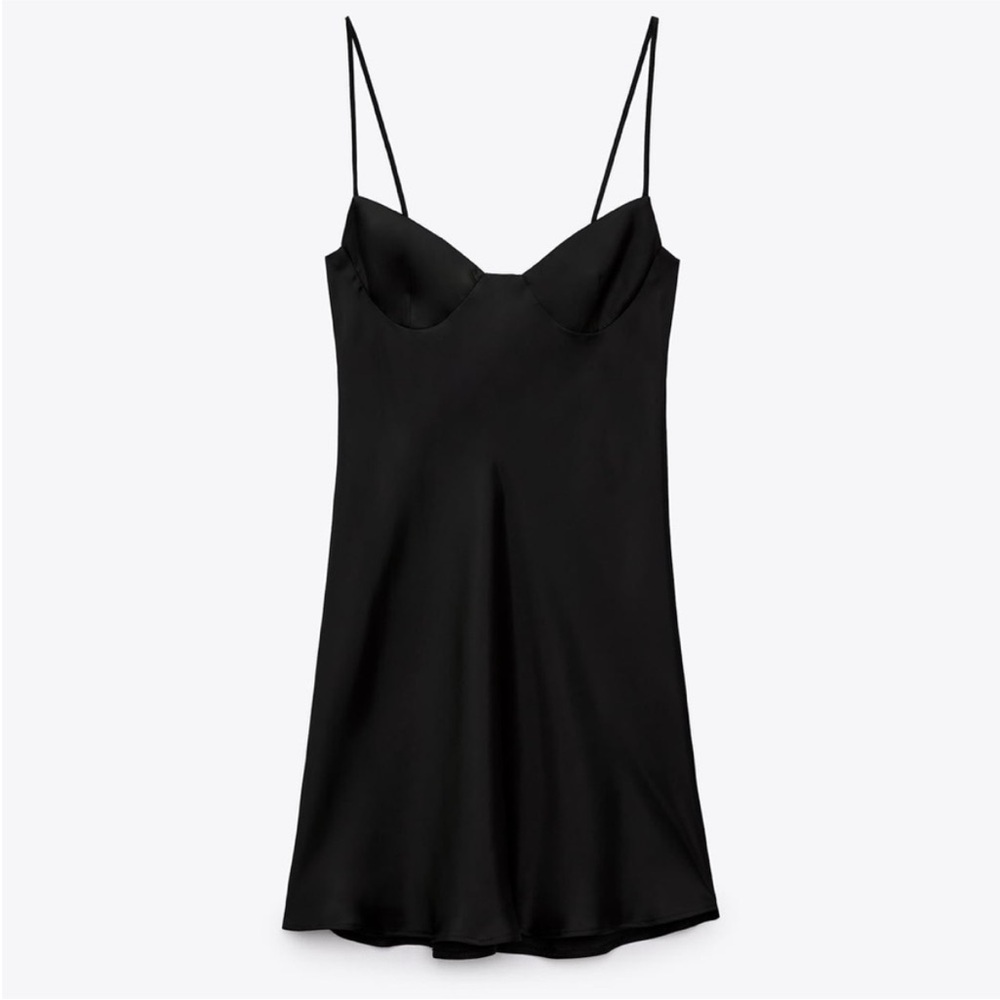 Zara Black Mini Slip Dress
